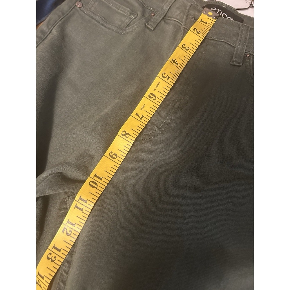 Ladies Pants by Etica Size 29 High Waist Olive Green Pockets - Picture 5 of 7